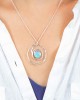 Silver Spiral Blue OPalite Pendant-NECKLACES & PENDANTS Silver Spiral Blue OPalite Pendant