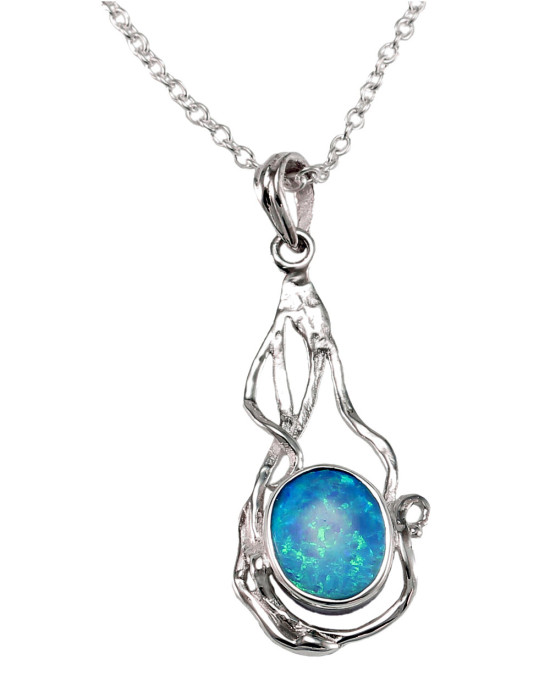Silver Tresses Pendant with Opalites Silver Tresses Pendant with Opalites