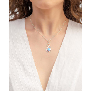 Silver Tresses Pendant with Opalites Silver Tresses Pendant with Opalites
