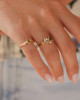 Green Amethyst, Smoky Quartz, Pearl Gold Vermeil Ring