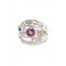 Amethyst Iolite CZ Silver Ring