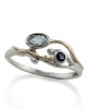 Flowing Silver Ring with Blue Topaz, Iolite & Gold Fill-RINGS Flowing Silver Ring with Blue Topaz, Iolite & Gold Fill