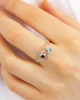 Flowing Silver Ring with Blue Topaz, Iolite & Gold Fill-RINGS Flowing Silver Ring with Blue Topaz, Iolite & Gold Fill