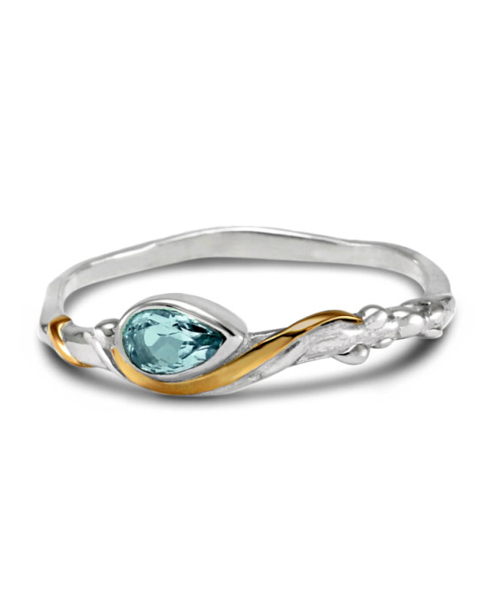 Blue Topaz Silver Ring-RINGS Blue Topaz Silver Ring