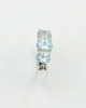Blue Topaz Three Stone Silver Ring-RINGS Blue Topaz Three Stone Silver Ring