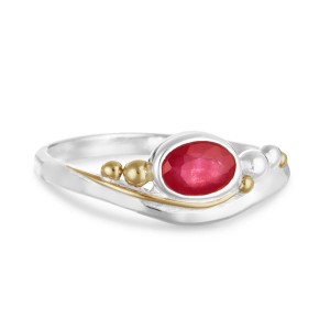 Pink Ruby CZ Silver Ring