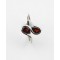 Garnet Silver Wave Ring