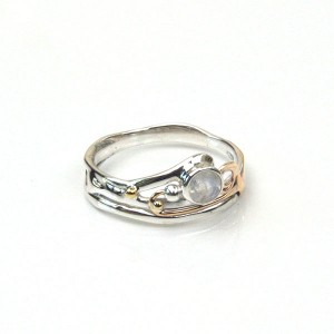 Moonstone Gold Wire Silver Ring Moonstone Gold Wire Silver Ring