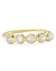 Five Rainbow Moonstones Gold Ring