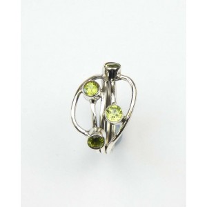 Peridot Four Stone Silver Ring Peridot Four Stone Silver Ring