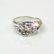 Pink Tourmaline Blue Topaz Silver Ring 