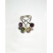 Amethyst, Garnet, Peridot, Lemon Topaz Crossover Silver Ring 
