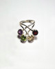 Amethyst, Garnet, Peridot, Lemon Topaz Crossover Silver Ring Amethyst, Garnet, Peridot, Lemon Topaz Crossover Silver Ring