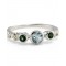 Silver Ring with Blue Topaz & Green Tourmaline