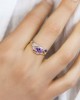 Silver Ring with Faceted Teardrop Purple Amethyst & Iolite