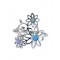Silver Ring with a trio of Opalite Flowers