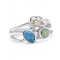 Silver Ring with Flower & Opalites