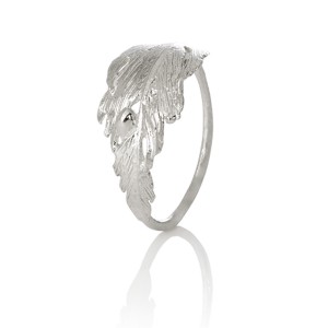 Silver Ring with Feather Design Silver Ring with Feather Design