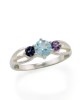 Silver Ring with Blue Topaz & Purple Amethysts-RINGS Silver Ring with Blue Topaz & Purple Amethysts