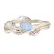 Two Opalites Silver Ring, goldfill 