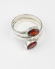 Two Stone Garnet Silver RIng-RINGS Two Stone Garnet Silver RIng