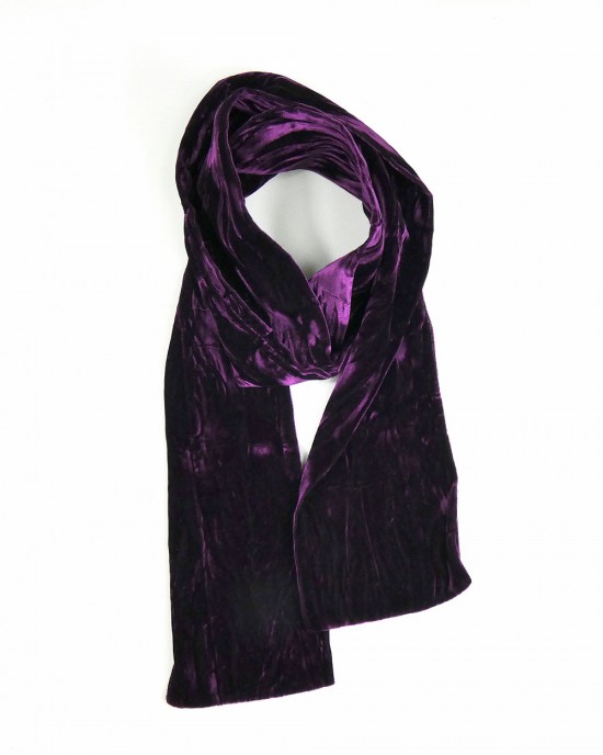 Iridescent Velvet Scarf, Garnet-SCARVES, SHAWLS, PASHMINAS Iridescent Velvet Scarf, Amethyst