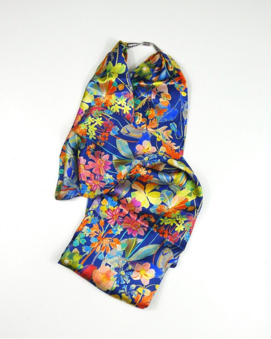 Liberty Silk Satin Scarf, Blue Spring Proposal