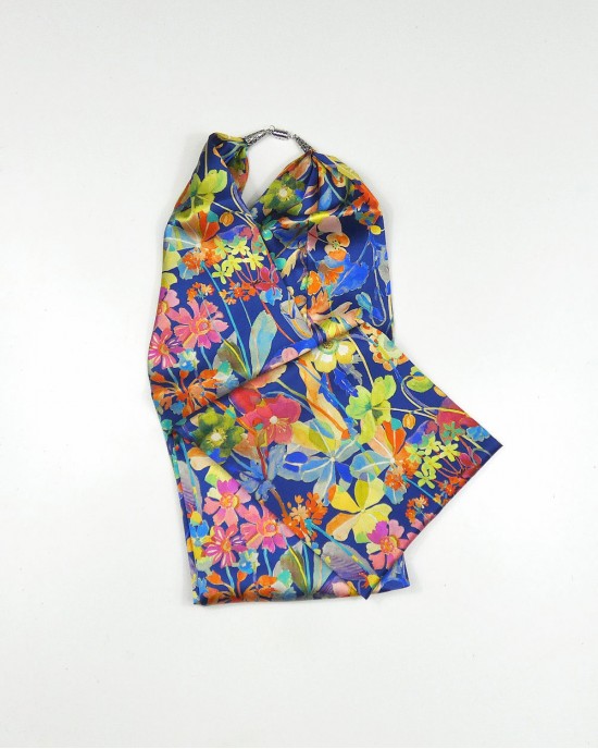 Liberty Silk Satin Scarf, Blue Spring Proposal