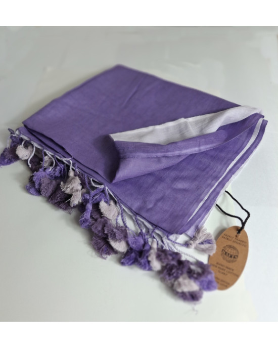 Cotton Pom Pom Scarf, Lavender Cotton Pom Pom Scarf, Lavender