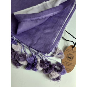 Cotton Pom Pom Scarf, Lavender