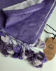 Cotton Pom Pom Scarf, Lavender Cotton Pom Pom Scarf, Lavender