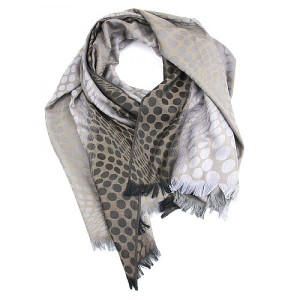 Grey Spot Print Scarf 