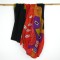 Hand Painted Silk Cotton Scarf Red Black 