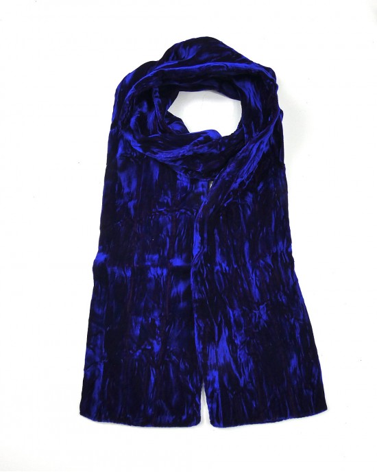 Iridescent Velvet Scarf, Sapphire-SCARVES, SHAWLS, PASHMINAS Iridescent Velvet Scarf, Sapphire