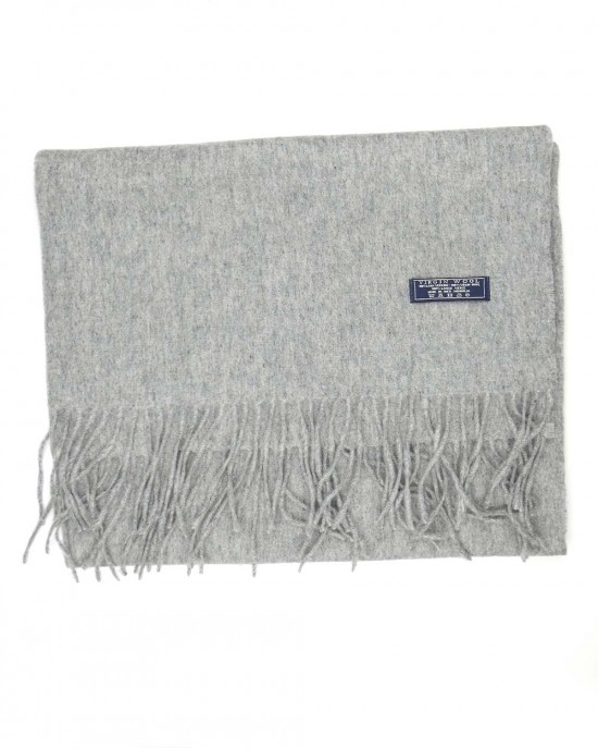 Lambswool Scarf in Light Grey-WOOL & CASHMERE SCARVES Lambswool Scarf in Light Grey