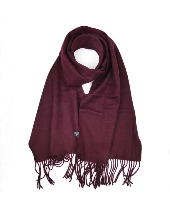 Lambswool Scarf in Red Plum-WOOL & CASHMERE SCARVES Lambswool Scarf in Red Plum