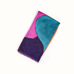 Large Pink Turquoise Abstract Scarf Large Pink Turquoise Abstract Scarf