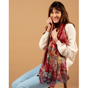 Large Silk Scarf, Peacock