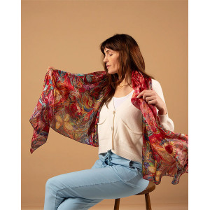 Large Silk Scarf, Peacock