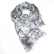 Owl Print Black on Silvery Blue Scarf
