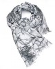 Owl Print Black on Silvery Blue Scarf-SCARVES, SHAWLS, PASHMINAS Owl Print Black on Silvery Blue Scarf