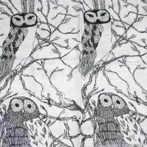 Owl Print Black on Silvery Blue Scarf Owl Print Black on Silvery Blue Scarf
