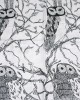 Owl Print Black on Silvery Blue Scarf-SCARVES, SHAWLS, PASHMINAS Owl Print Black on Silvery Blue Scarf