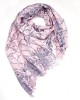Owl Print Blue on Pink Scarf