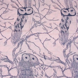 Owl Print Blue on Pink Scarf Owl Print Blue on Pink Scarf