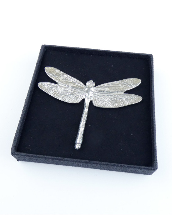 Pewter Scarf Ring - Dragonfly
