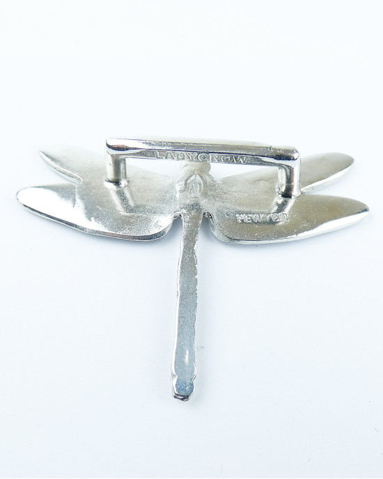 Pewter Scarf Ring - Dragonfly