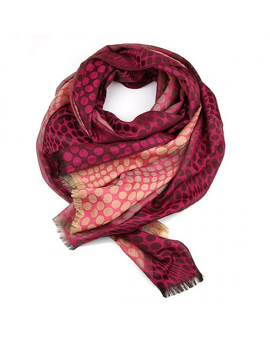 Pink Magenta Spot Print Scarf-SCARVES, SHAWLS, PASHMINAS Pink Magenta Spot Print Scarf