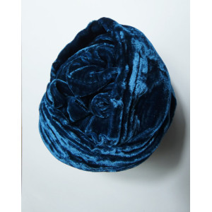 Silk Velvet Scarf in Indigo