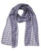 Printed Silk Scarf Petal Navy